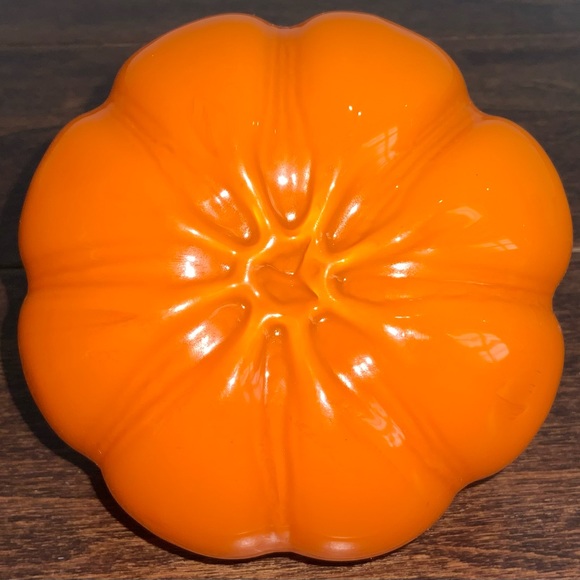 Art Glass Hand Blown Murano Style Orange Pumpkin - Picture 8 of 9